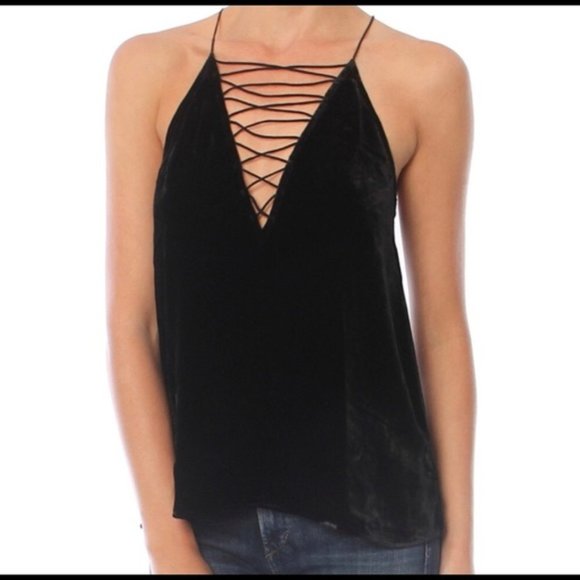 Cami NYC XS Black Strappy Silk Camilla Cami Tank NEW WITH TAGS